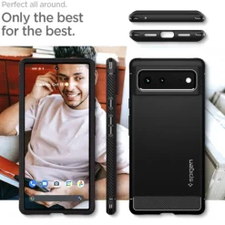 SPIGEN Rugged Armor Google Pixel 6 ETUI Matte Czarny Case