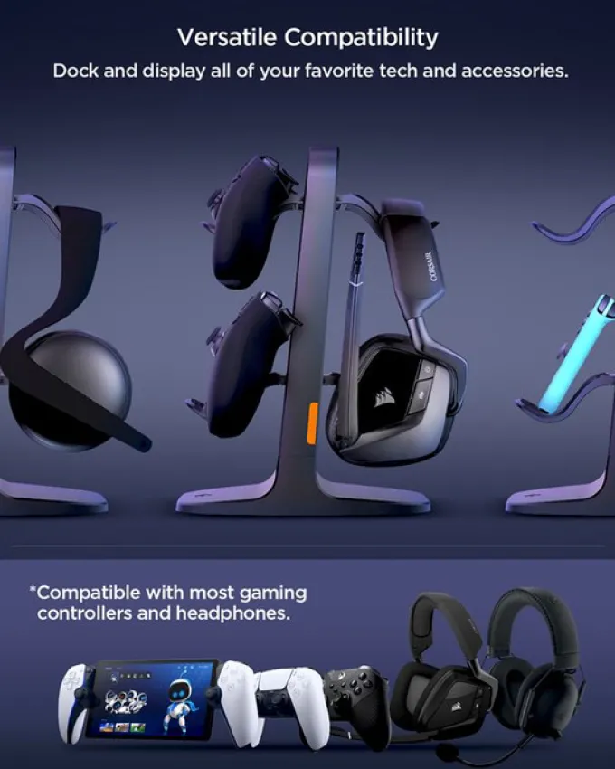 STOJAK SPIGEN UNIVERSAL GAME CONTROLLER & HEADSET STAND BLACK