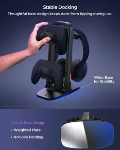 STOJAK SPIGEN UNIVERSAL GAME CONTROLLER & HEADSET STAND BLACK