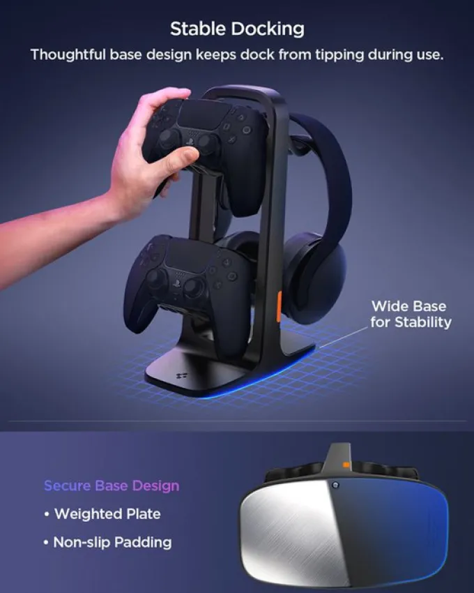 STOJAK SPIGEN UNIVERSAL GAME CONTROLLER & HEADSET STAND BLACK