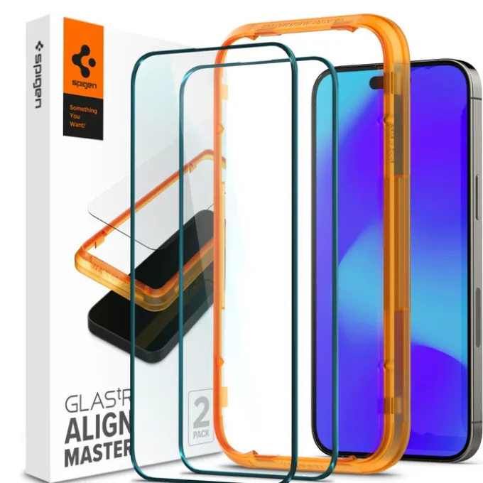 Szkło Hartowane Spigen Alm Glass Fc 2-pack iPhone 14 Pro Max Black