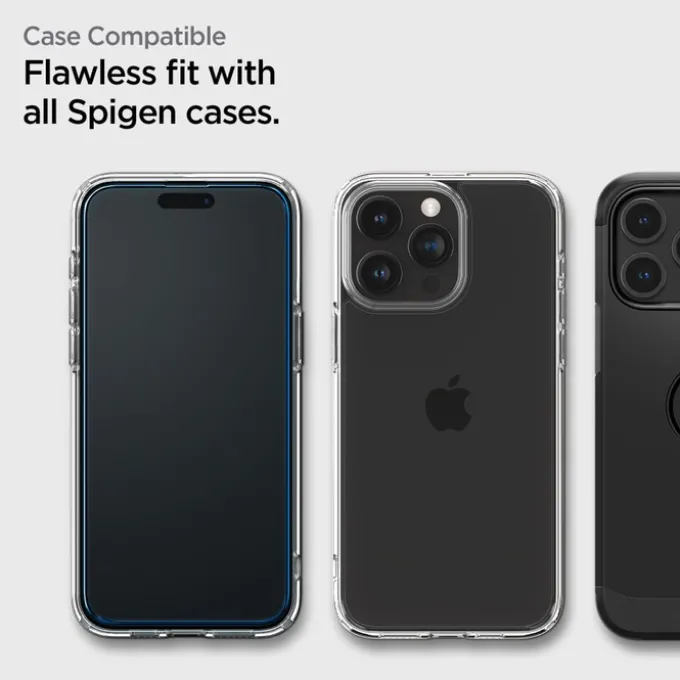 Szkło Hartowane Spigen Alm Glass Fc 2-pack iPhone 15 Pro Black