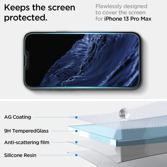 Szkło hartowane SPIGEN Apple iPhone 17E / 16E / 14 / 13 / 13 Pro Glas.Tr ”ez Fit”