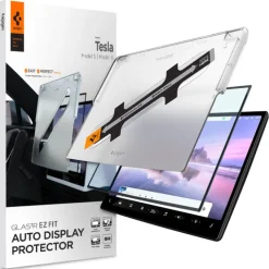 SZKŁO HARTOWANE SPIGEN GLASS FC ”EZ FIT” TESLA MODEL X 2022 / MODEL S 2021 BLACK