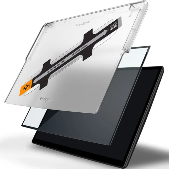 SZKŁO HARTOWANE SPIGEN GLASS FC ”EZ FIT” TESLA MODEL X 2022 / MODEL S 2021 BLACK
