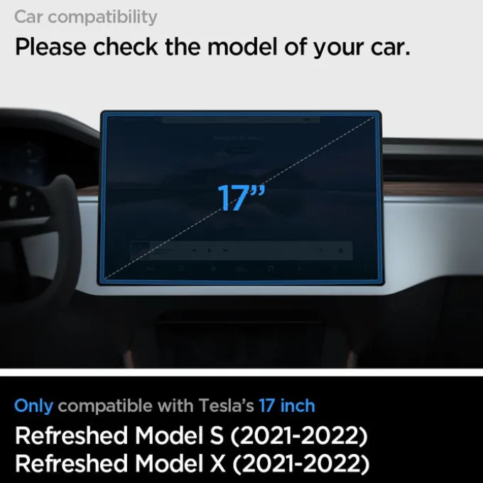 SZKŁO HARTOWANE SPIGEN GLASS FC ”EZ FIT” TESLA MODEL X 2022 / MODEL S 2021 BLACK