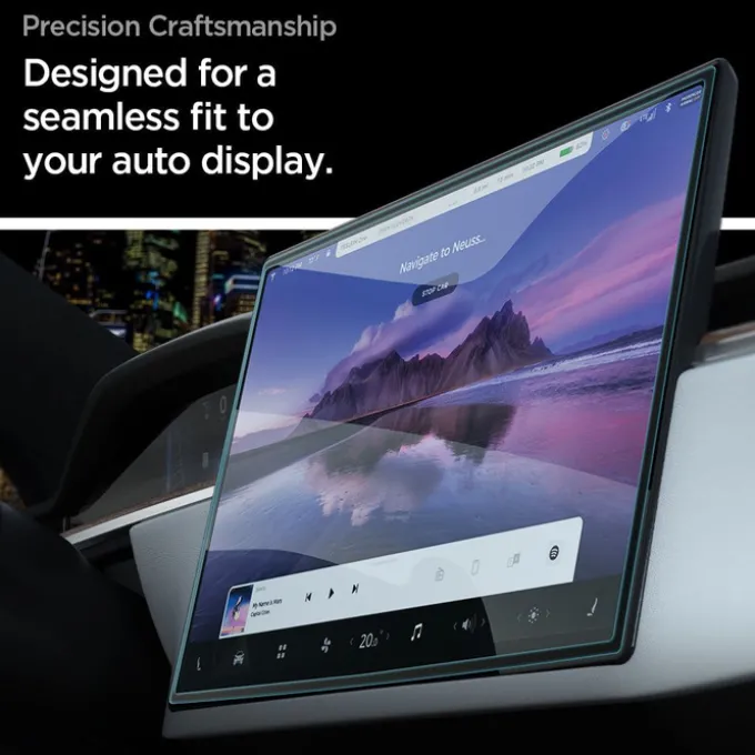 SZKŁO HARTOWANE SPIGEN GLASS FC ”EZ FIT” TESLA MODEL X 2022 / MODEL S 2021 BLACK