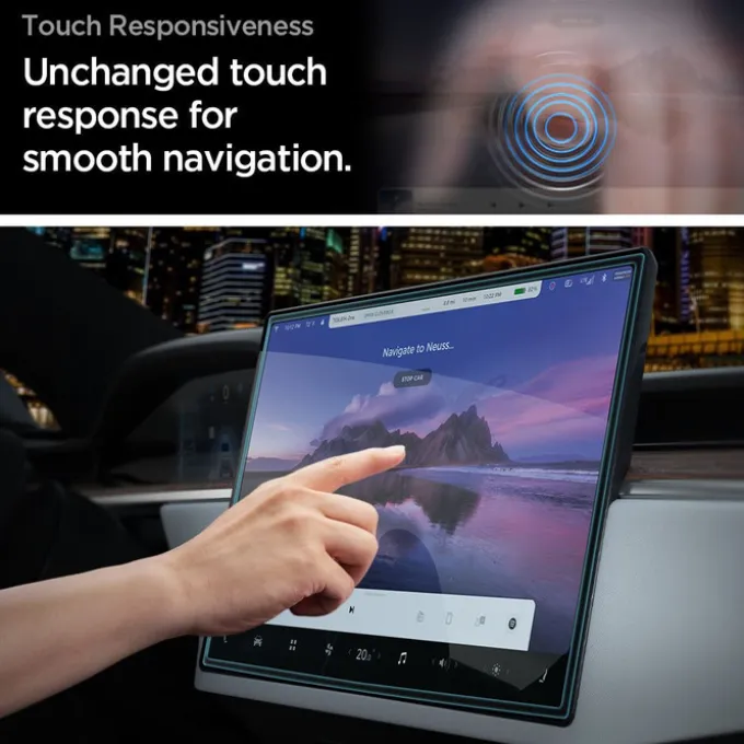 SZKŁO HARTOWANE SPIGEN GLASS FC ”EZ FIT” TESLA MODEL X 2022 / MODEL S 2021 BLACK