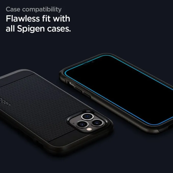 Szkło Hartowane SPIGEN Glass Fc iPhone 12 Mini Black Czarne