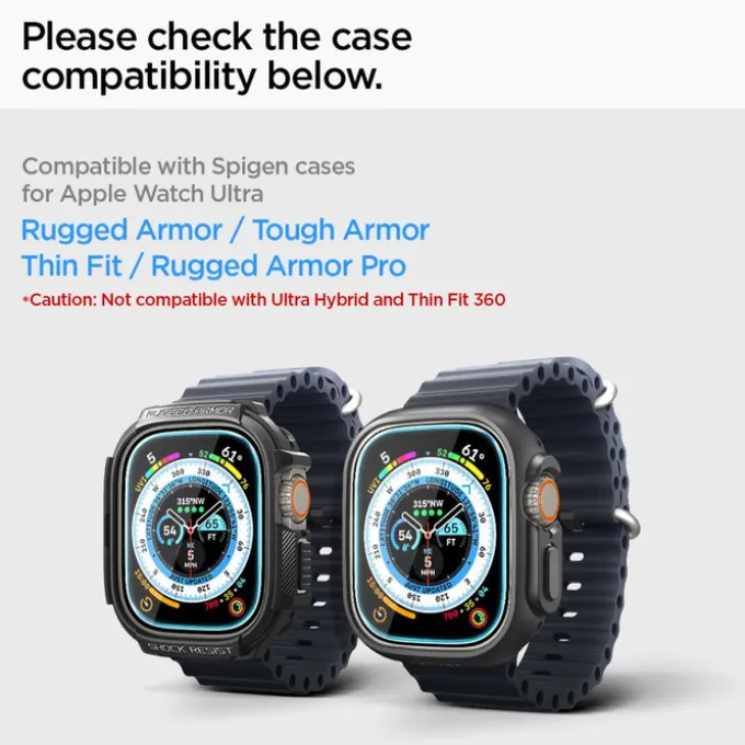 Szkło Hartowane Spigen Glas.tr ”ez Fit” 2-pack Apple Watch Ultra (49 Mm) Clear