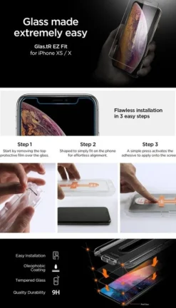 Szkło Hartowane SPIGEN GLAS.TR EZ FIT HD Apple iPhone XR