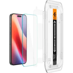 SZKŁO HARTOWANE SPIGEN GLAS.TR ”EZ FIT” 2-PACK IPHONE 16 PRO, 17, 17 PRO CLEAR