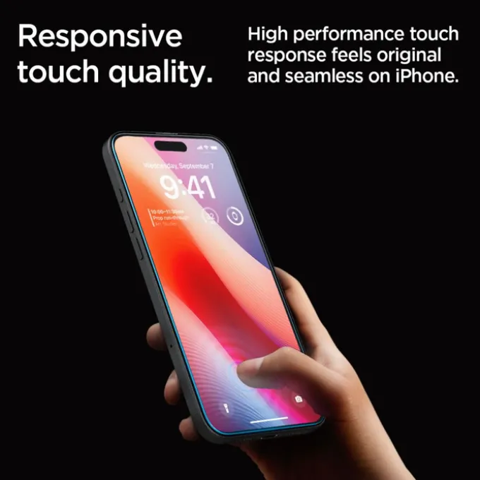 SZKŁO HARTOWANE SPIGEN GLAS.TR ”EZ FIT” 2-PACK IPHONE 16 PRO, 17, 17 PRO CLEAR