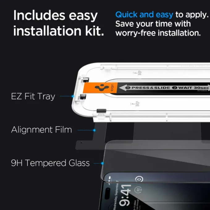 Szkło Hartowane Spigen Glas.tr ”ez Fit” Fc 2-pack iPhone 15 Pro Black