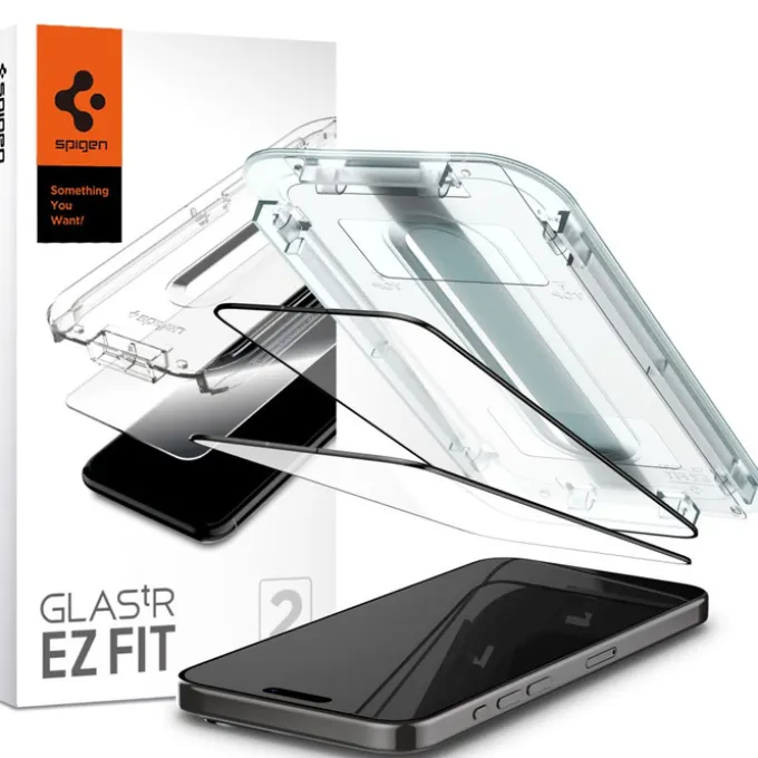 Szkło Hartowane Spigen Glas.tr ”ez Fit” Fc 2-pack iPhone 15 Pro Black