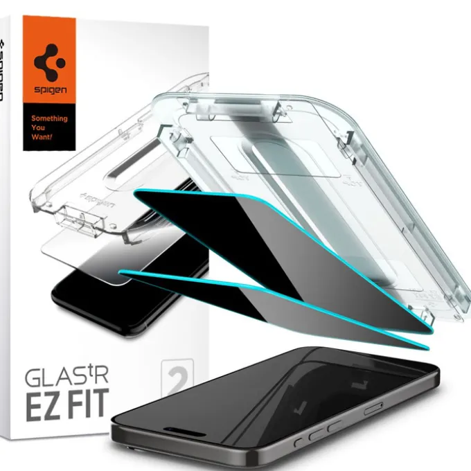 Szkło Hartowane Spigen Glas.tr ”ez Fit” 2-pack iPhone 15 Pro Privacy