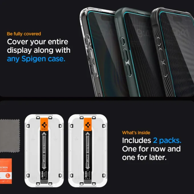 Szkło Hartowane Spigen Glas.tr ”ez Fit” 2-pack iPhone 15 Pro Privacy