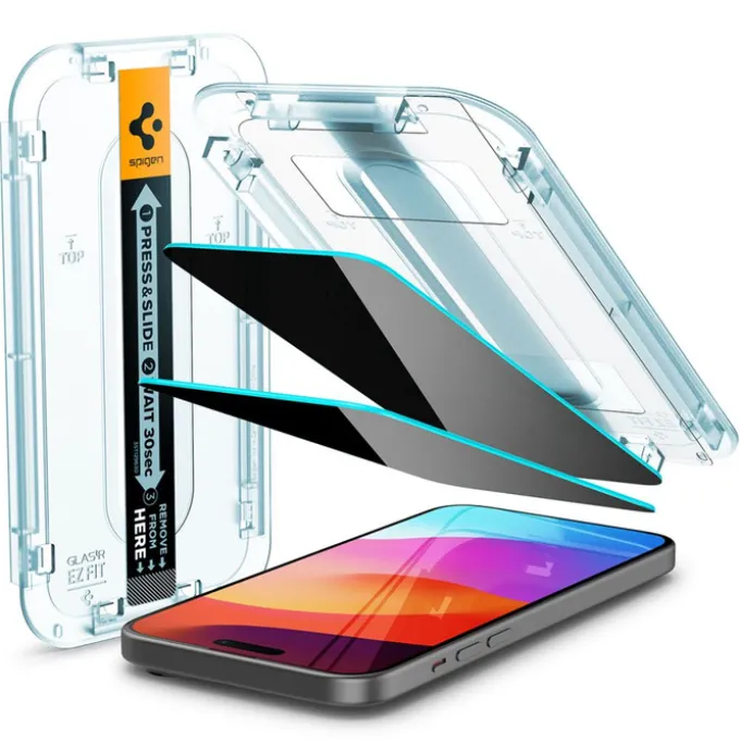 Szkło Hartowane Spigen Glas.tr ”ez Fit” 2-pack iPhone 15 Pro Privacy