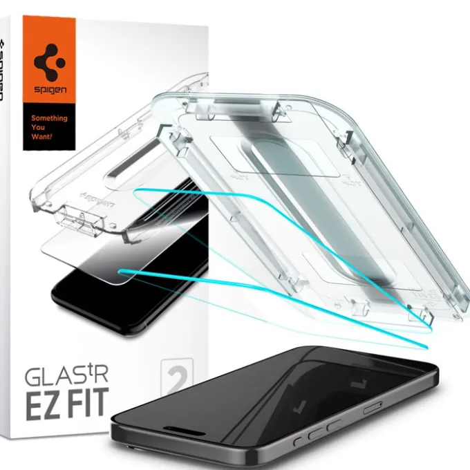 Szkło Hartowane Spigen Glas.tr ”ez Fit” 2-pack iPhone 15 Pro Clear