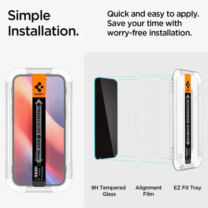 Szkło Hartowane Spigen Glas.tr ”ez Fit” 2-pack iPhone 15 /16 Privacy