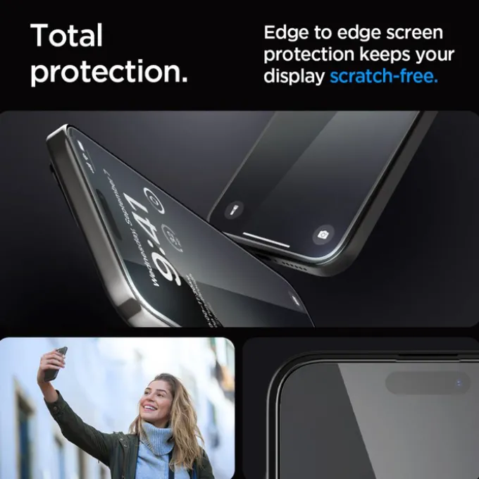 Szkło Hartowane Spigen Glas.tr ”ez Fit” Fc 2-pack iPhone 15 Pro Max Black