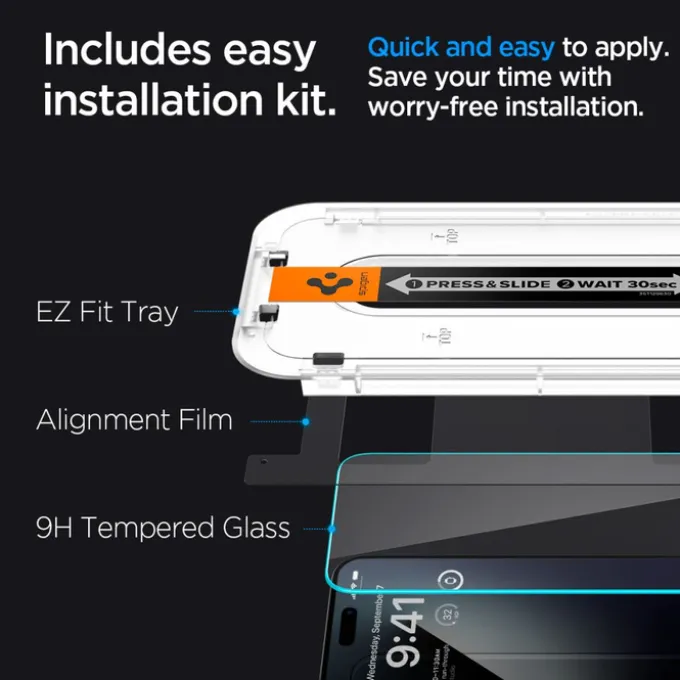 Szkło Hartowane Spigen Glas.tr ”ez Fit” iPhone 15 Pro Clear
