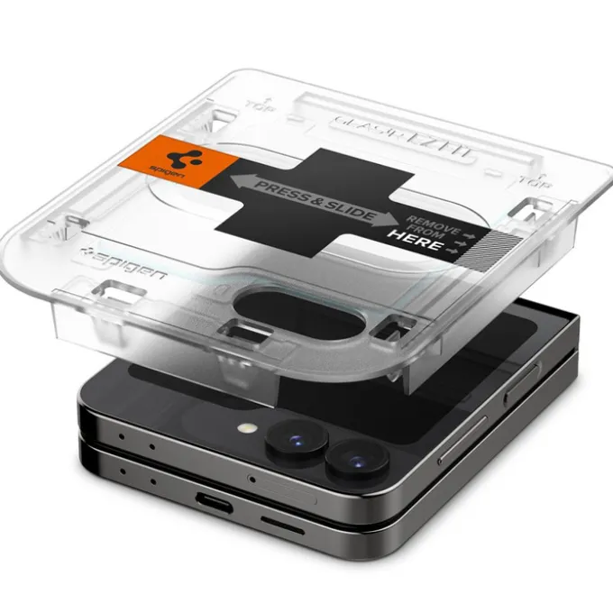 SZKŁO HARTOWANE SPIGEN GLAS.TR ”EZ FIT” 2-PACK GALAXY Z FLIP 6 / 7 FE CLEAR