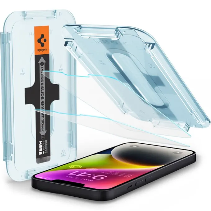 Szkło Hartowane SPIGEN iPhone 17E / 16E / 14 / 13 Pro / 13 Glas.Tr ”ez Fit” 2-Pack