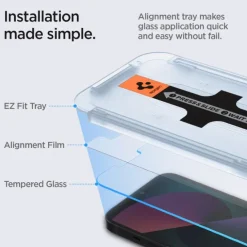 Szkło Hartowane SPIGEN iPhone 17E / 16E / 14 / 13 Pro / 13 Glas.Tr ”ez Fit” 2-Pack