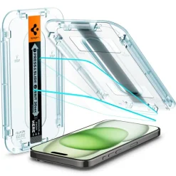 Szkło Hartowane Spigen iPhone 16 Plus / 15 Plus Glas.tr ”ez Fit” 2-pack