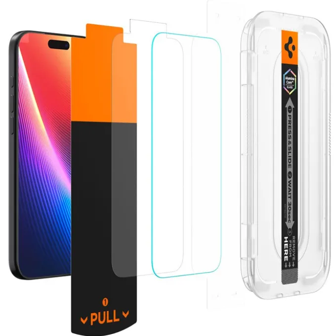 SZKŁO HARTOWANE SPIGEN IPHONE 16 PRO / 17 / 17 PRO GLAS.TR ”EZ FIT PRO” CLEAR