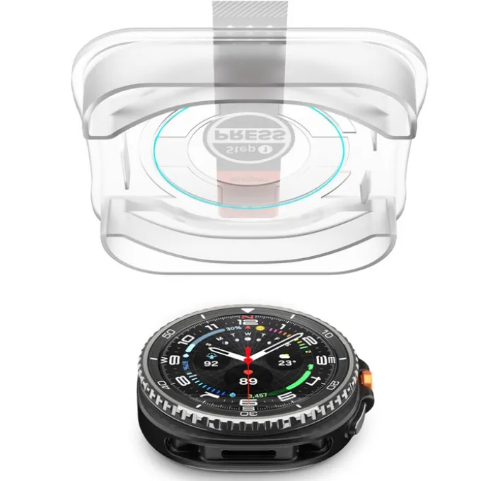 SZKŁO HARTOWANE SPIGEN SAMSUNG GALAXY WATCH 8 CLASSIC 46 MM GLAS.TR ”EZ-FIT” 2-PACK CLEAR