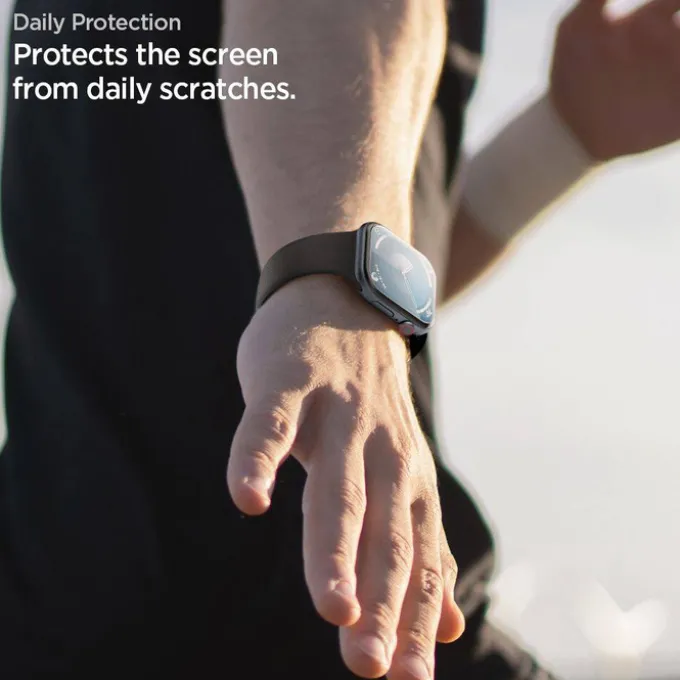 SZKŁO HYBRYDOWE SPIGEN ELITE SHIELD ”EZ FIT” 2-PACK APPLE WATCH 10 (42 MM) CLEAR