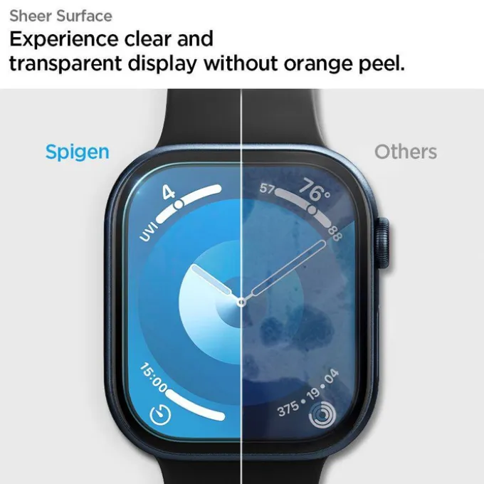 SZKŁO HYBRYDOWE SPIGEN ELITE SHIELD ”EZ FIT” 2-PACK APPLE WATCH 10 (46 MM) CLEAR