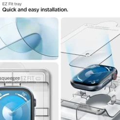 SZKŁO HYBRYDOWE SPIGEN ELITE SHIELD ”EZ FIT” 2-PACK APPLE WATCH 10 (46 MM) CLEAR