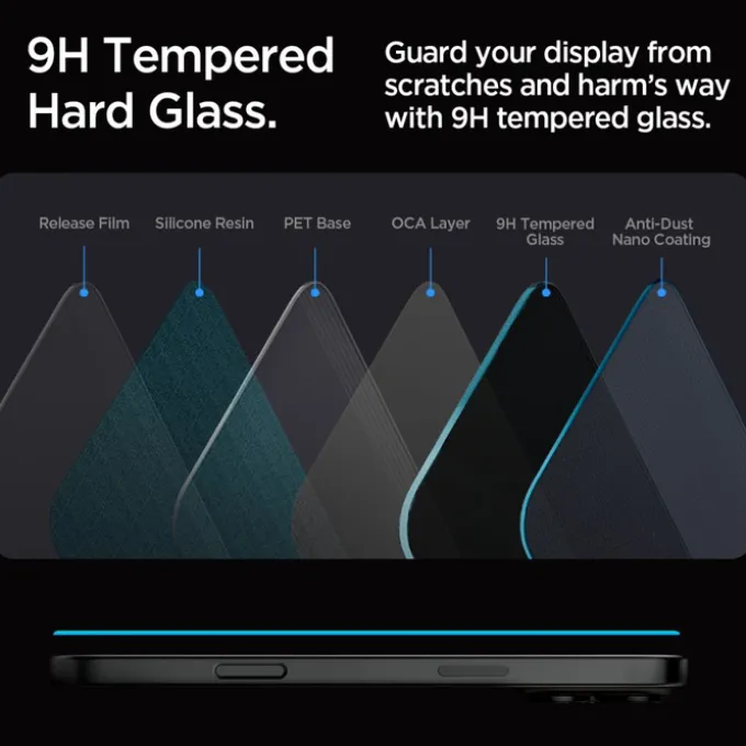 SZKŁO PRYWATYZUJĄCE SPIGEN GLAS.TR ”EZ FIT” 2-PACK IPHONE 16 PRO, 17, 17 Pro PRIVACY