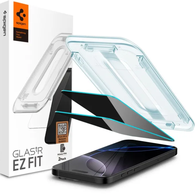 SZKŁO PRYWATYZUJĄCE SPIGEN GLAS.TR ”EZ FIT” 2-PACK IPHONE 16 PRO, 17, 17 Pro PRIVACY