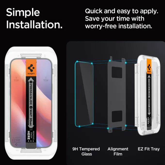 SZKŁO PRYWATYZUJĄCE SPIGEN GLAS.TR ”EZ FIT” 2-PACK IPHONE 16 PRO MAX, 17 PRO MAX PRIVACY