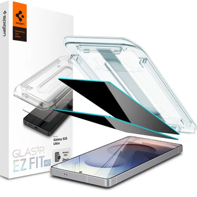 SZKŁO PRYWATYZUJĄCE SPIGEN SAMSUNG GALAXY S25 ULTRA GLAS.TR ”EZ FIT” HD 2-PACK PRIVACY