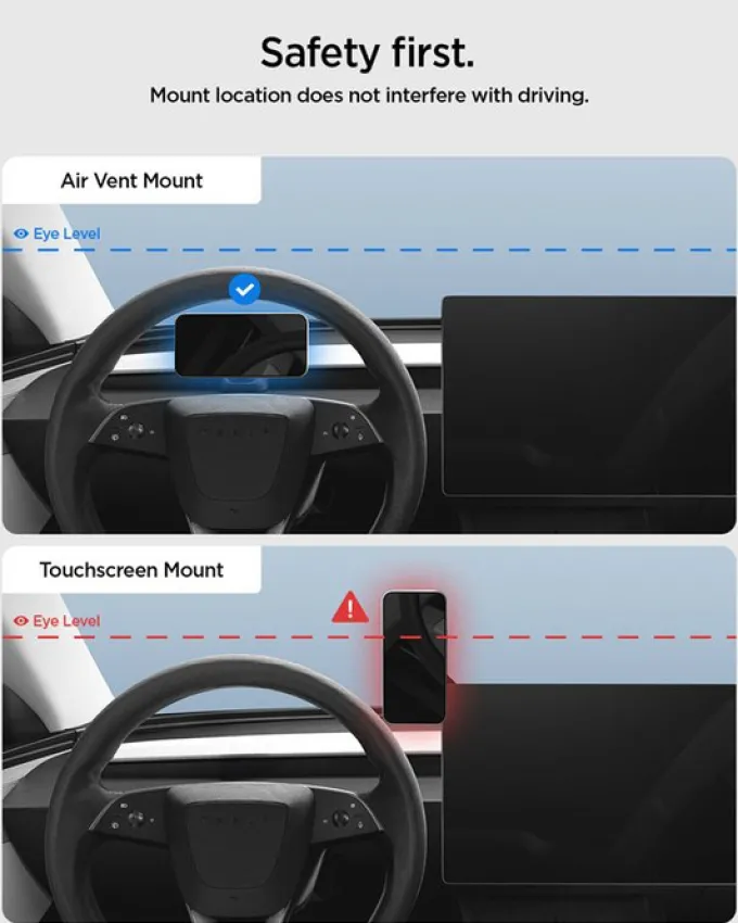 UCHWYT DO KRATKI SPIGEN TESLA MODEL 3 2024 Y JUNIPER MAGSAFE CZARNY