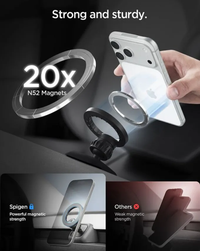 UCHWYT DO KRATKI SPIGEN TESLA MODEL 3 2024 Y JUNIPER MAGSAFE CZARNY