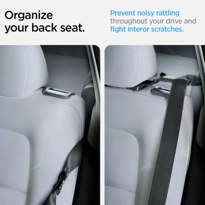 UCHWYT DO PASÓW BEZPIECZEŃSTWA SPIGEN TESLA MODEL Y BACKSEAT SEATBELT HOLDER BLACK