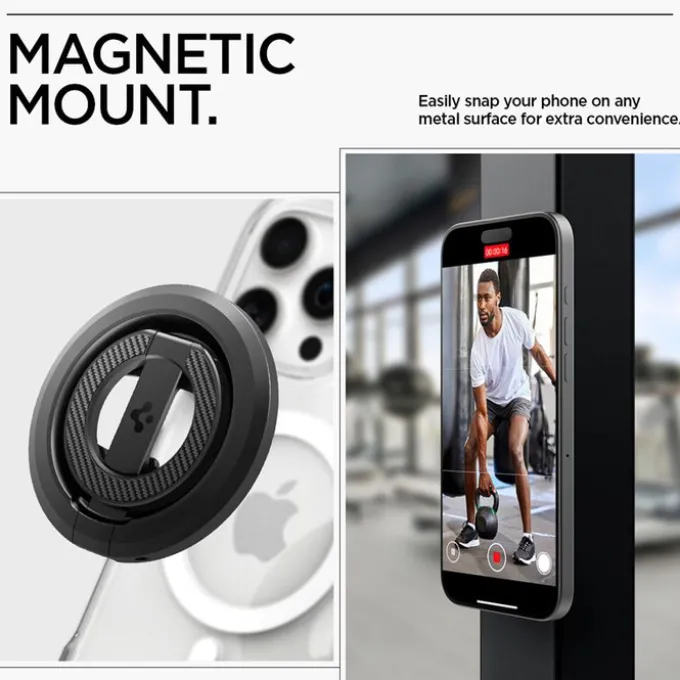 UCHWYT MAGNETYCZNY SPIGEN O-MAG MAGNETYCZNY Z PODSTAWKĄ CZARNY