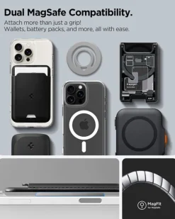 UCHWYT NA PALEC SPIGEN DUAL POP MAGSAFE SZARY