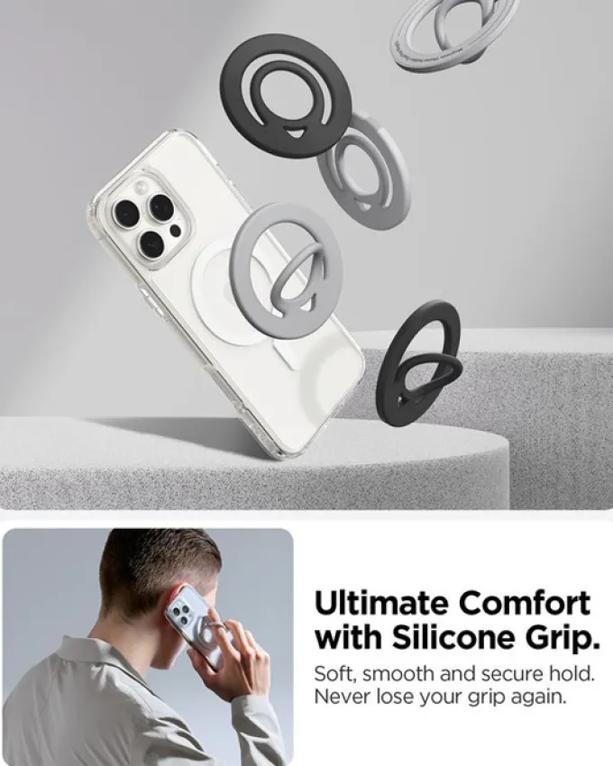 UCHWYT NA PALEC SPIGEN DUAL POP MAGSAFE SZARY