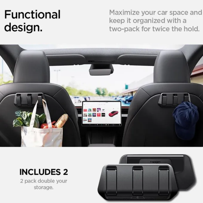 UCHWYT NA SIEDZENIE SPIGEN TESLA MODEL Y/3 CZARNY