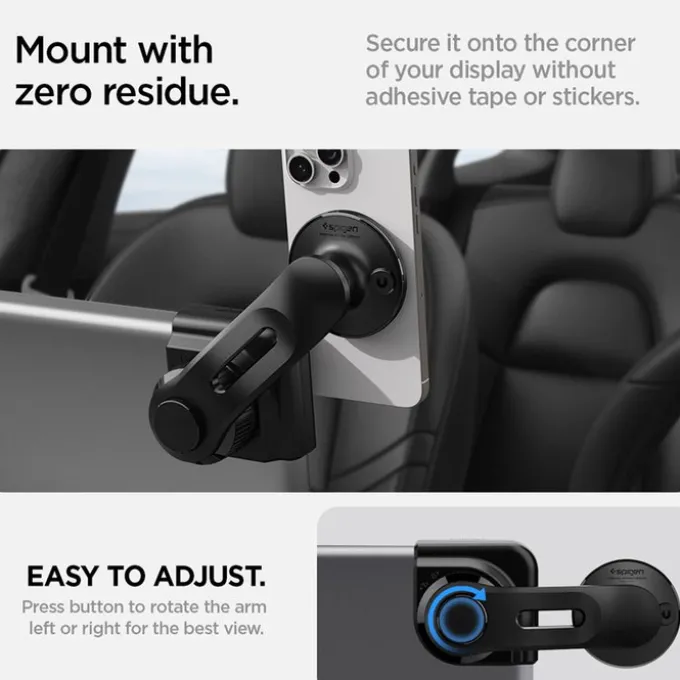 UCHWYT SAMOCHODOWY SPIGEN TESLA TAPLOCK MAGSAFE CAR MOUNT HOLDER BLACK SCREEN