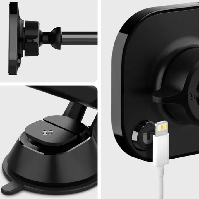 Uchwyt Spigen ITS35 Magnetyczny Magsafe Na Deskę Dashboard Car Mount Black