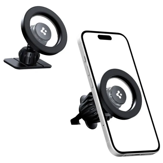 UCHWYT SPIGEN MFT13 MAGNETIC MAGSAFE DASHBOARD & VENT CAR MOUNT CZARNY