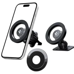 UCHWYT SPIGEN MFT13 MAGNETIC MAGSAFE DASHBOARD & VENT CAR MOUNT CZARNY